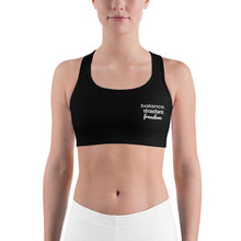 Load image into Gallery viewer, Balance. Structure. Freedom. Sports bra