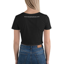 Load image into Gallery viewer, Women’s Crop Tee - BodyByBoss logo design