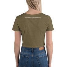 Load image into Gallery viewer, Women’s Crop Tee - BodyByBoss logo design